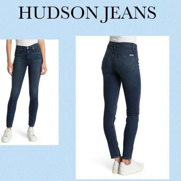 HUDSON HIGH RISE "BLAIR" SUPER SKINNY JEAN~"JANE" WASH STRETCH DENIM~SIZE 26/4 - Picture 2 of 7